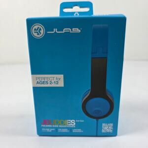 JLab JBuddies Gen 2 Folding Kids Wired Headphones, Blue / Gray J Lab J Buddies